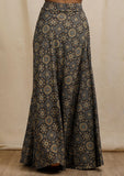 Blue Ajrakh Print Flared Skirt