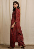 Red Ajrakh Print Straight Kurta