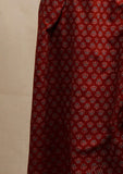 Red Ajrakh Print Straight Kurta