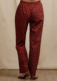 Red Ajrakh Print Straight Pants