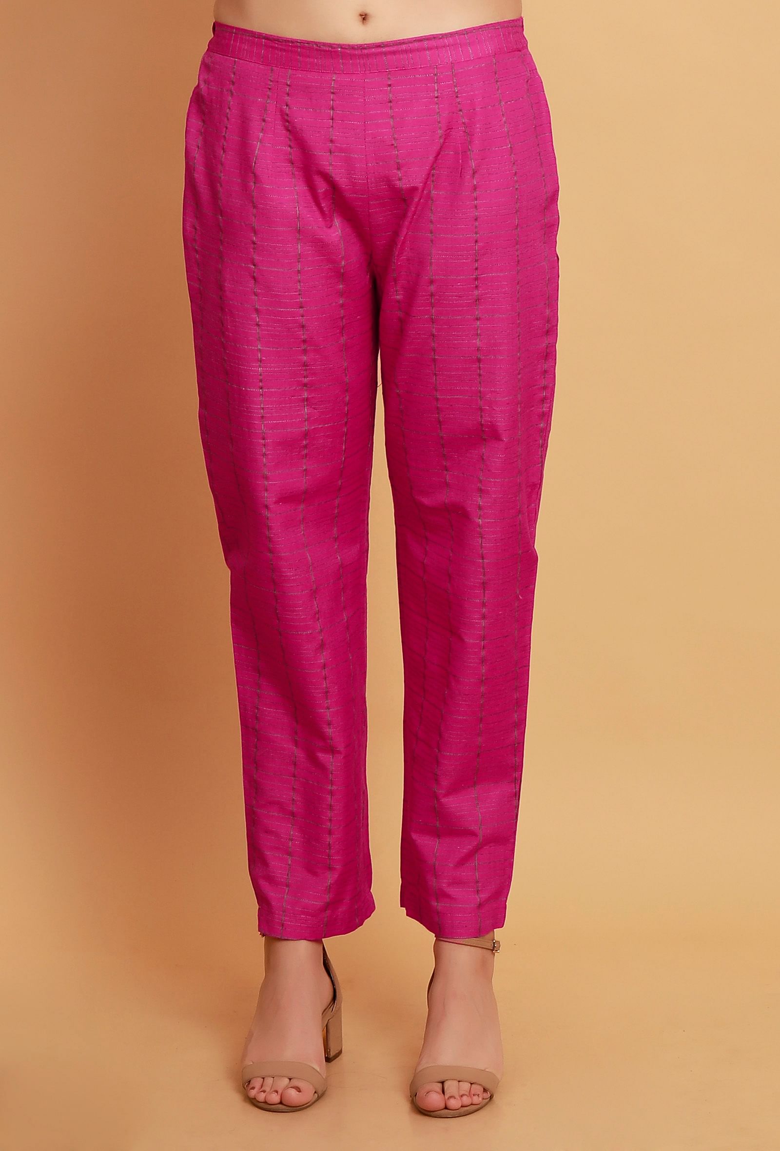 Solid Onion Pink Side Pleated Pants – TJORI