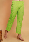 Mint Green Straight Woven Pants