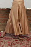 Solid Beige Flared Palazzo Pants