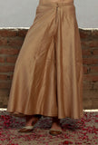 Solid Beige Flared Palazzo Pants