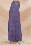 Mauve Cotton Ikkat Flared Pants