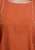 Orange Gamcha Panelled Kurta Dress