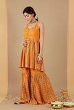Mustard Bandhani Rayon Slip Kurta