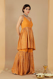 Mustard Bandhani Rayon Slip Kurta