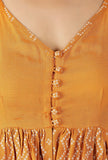 Mustard Bandhani Rayon Slip Kurta