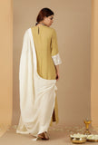 Set Of 3: Bandhani Embroidered Kurta, Dupatta & Straight Pants