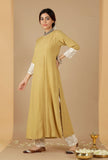 Set Of 3: Bandhani Embroidered Kurta, Dupatta & Straight Pants