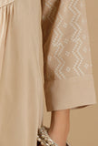 Beige Gathered And Flared Kurta
