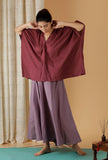 Mulmul Cotton Solid Plum Kaftan Top