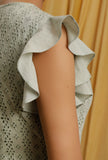 Pista Green Cotton Schiffli Front Buttoned Skater Dress
