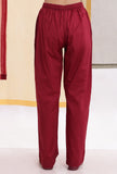 Set Of 2: Carmine Red Flared Slip Kurta & Cotton straight pants