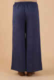 Set Of 2:Bhakti Indigo Jaal Print Pleated Kurta Dress & Palazzo Pants