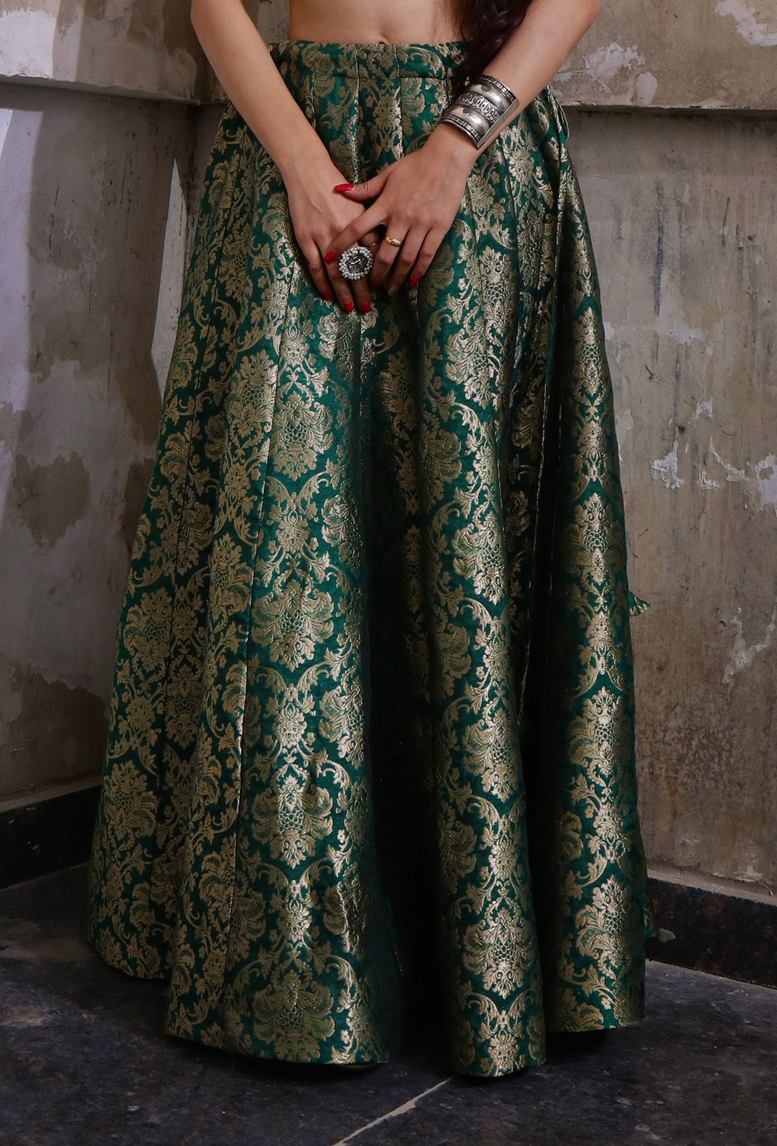 Green jacquard on sale skirt