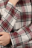 White Woven Tartan Checks Phiran Kurta With Pockets
