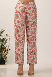 Set Of 2: Ambi Floral Chintz Straight Kurta With Narrow Fit Pants