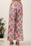 Set Of 2: Nadia Floral Chintz Slit Tunic With Bell Bottom Pants