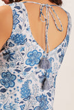 Set Of 3: Serena Floral Chintz Straight Kurta With Serena Flared Organza Flared Pants & Organza Dupatta