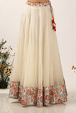Set Of 3: Amala Organza Lehanga Skirt With Organza Blouse & Amala Floral Chintz Tasseled Dupatta