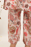 Set Of 2: Ambi Floral Chintz Straight Kurta With Fit Narrow Pants