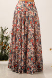 Set Of 3: Bella Floral Chintz Blouse With Lehanga Skirt & Organza Ruffled Dupatta