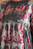 Set Of 3: Aashna Allover Kalamkari Tier Kurta Set With Sheer Organza Dupatta