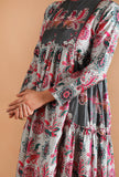 Set Of 3: Aashna Allover Kalamkari Tier Kurta Set With Sheer Organza Dupatta