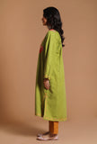 Light Olive Green Aari Embroidered Kashmiri Phiran-Free Size
