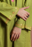 Light Olive Green Aari Embroidered Kashmiri Phiran-Free Size