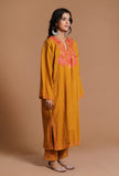 Fire Bush Aari Embroidered Kashmiri Phiran-Free Size