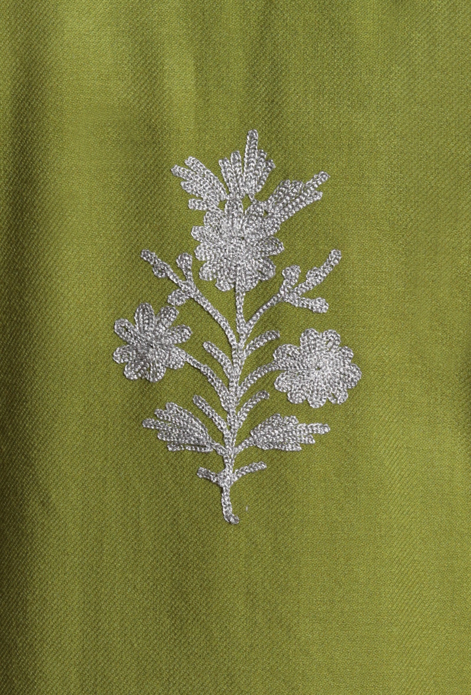 Avocado Green Aari Embroidered Kashmiri Phiran-Free Size