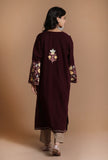 Maroon Oak Aari Embroidered Kashmiri Phiran-Free Size