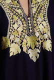 Dark Navy Aari Embroidered Kashmiri Phiran-Free Size
