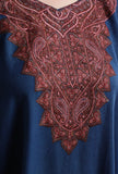 Venice Blue Kashmiri Sozni Embroidery Phiran-Free Size