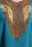 Curious Blue Kashmiri Sozni Embroidery Phiran-Free Size