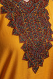 Carrot Orange Kashmiri Sozni Embroidery Phiran-Free Size