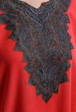 Persian Red Kashmiri Sozni Embroidery Phiran-Free Size