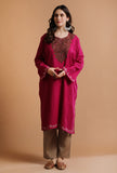 Purplish Red Kashmiri Sozni Embroidery Phiran-Free Size