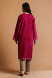 Purplish Red Kashmiri Sozni Embroidery Phiran-Free Size