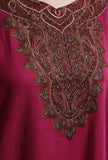 Purplish Red Kashmiri Sozni Embroidery Phiran-Free Size