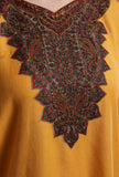 Raw Sienna Kashmiri Sozni Embroidery Phiran-Free Size