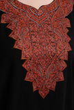 Black Kashmiri Sozni Embroidery Phiran-Free Size
