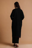 Smoky Black Kashmiri Sozni Embroidery Phiran-Free Size