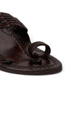 Burgundy Brown  Pure Leather Kolhapuri Sandals