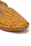 Sand Brown Braided Pure Leather Kolhapuri Sandals