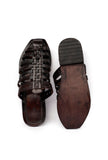 Onyx Black Braided  Pure Leather Kolhapuri Sandals