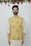 Block Printed Yellow Waist Coat